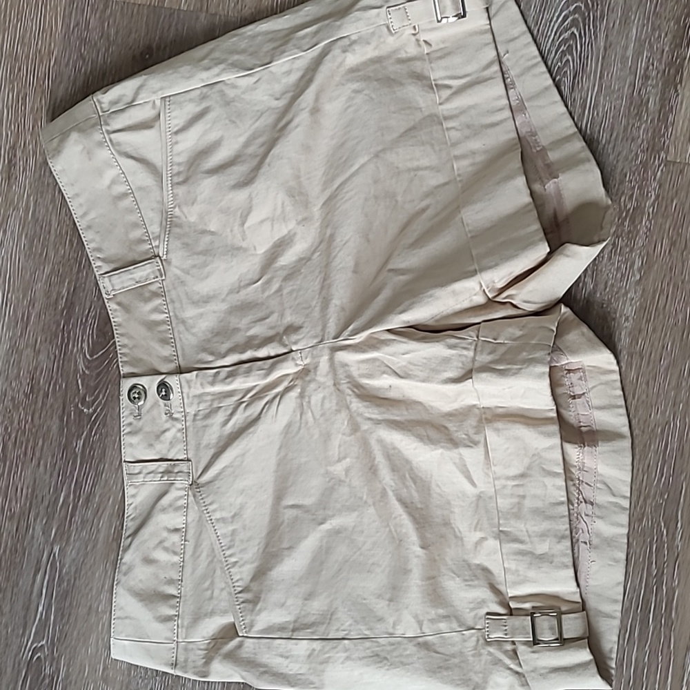WHBM Khaki Shorts with Buckle Detail Size 6